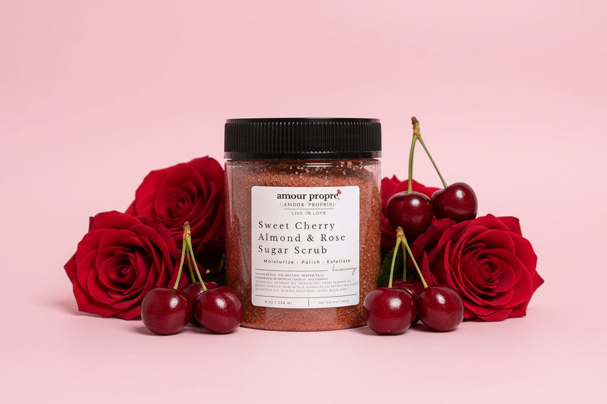 Sweet Cherry Almond & Rose Sugar Scrub - Body Polish and Moisturizer