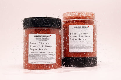 Sweet Cherry Almond & Rose Sugar Scrub - Body Polish and Moisturizer