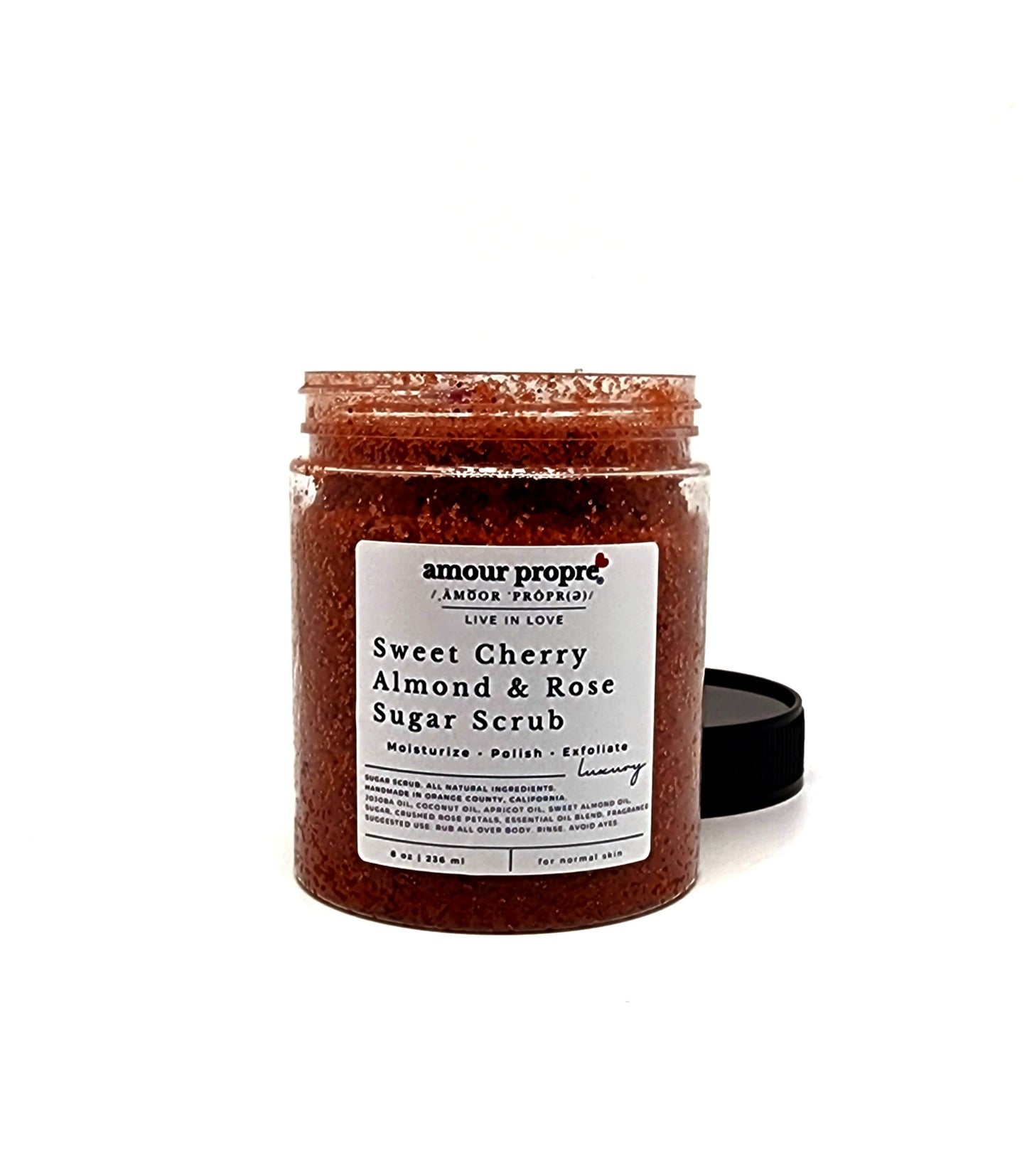 Sweet Cherry Almond & Rose Sugar Scrub - Body Polish and Moisturizer