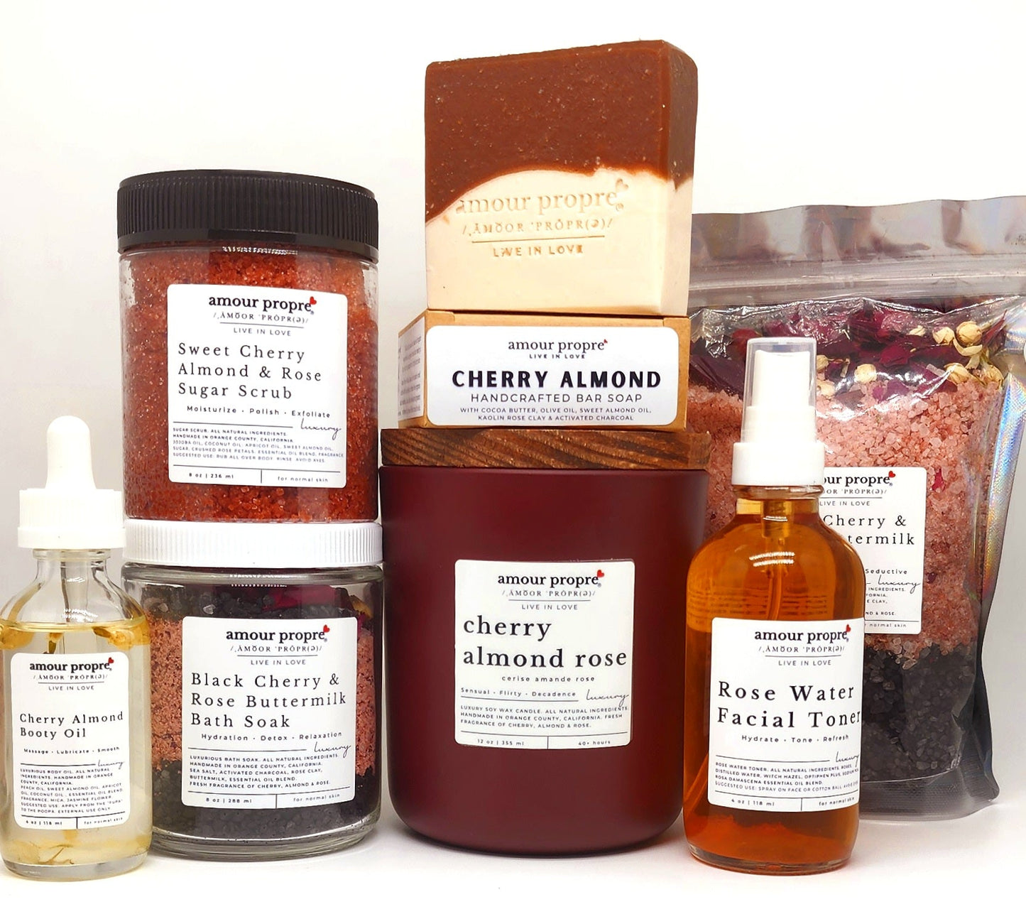 Cherry Almond Rose Spa Gift Box Sets