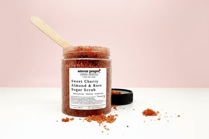 Sweet Cherry Almond & Rose Sugar Scrub - Body Polish and Moisturizer