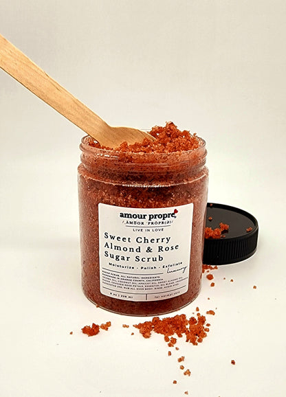 Sweet Cherry Almond & Rose Sugar Scrub - Body Polish and Moisturizer