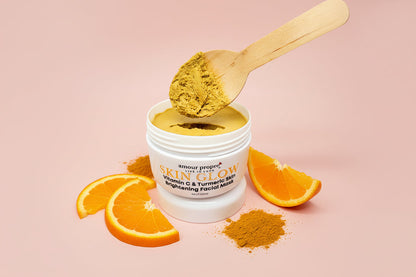 SKIN GLOW: Skin Brightening Facial Care Solution | Foaming Facial Wash, Skin Brightening Face Mask, Turmeric Face Cream
