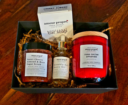 Cherry Almond Rose Spa Gift Box Sets
