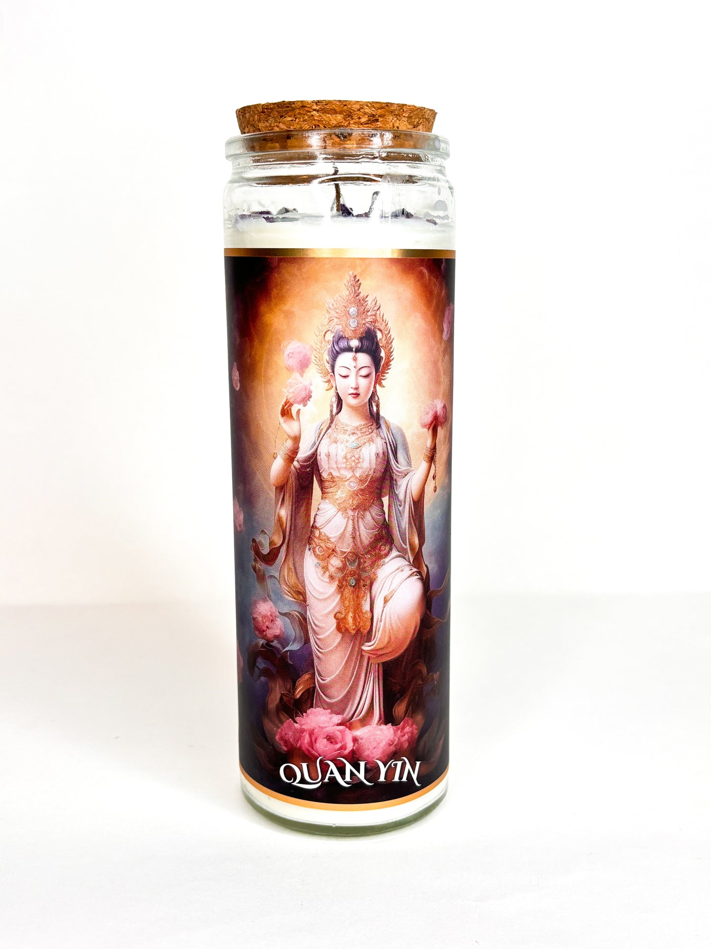 Quan Yin Crystal Altar Candle