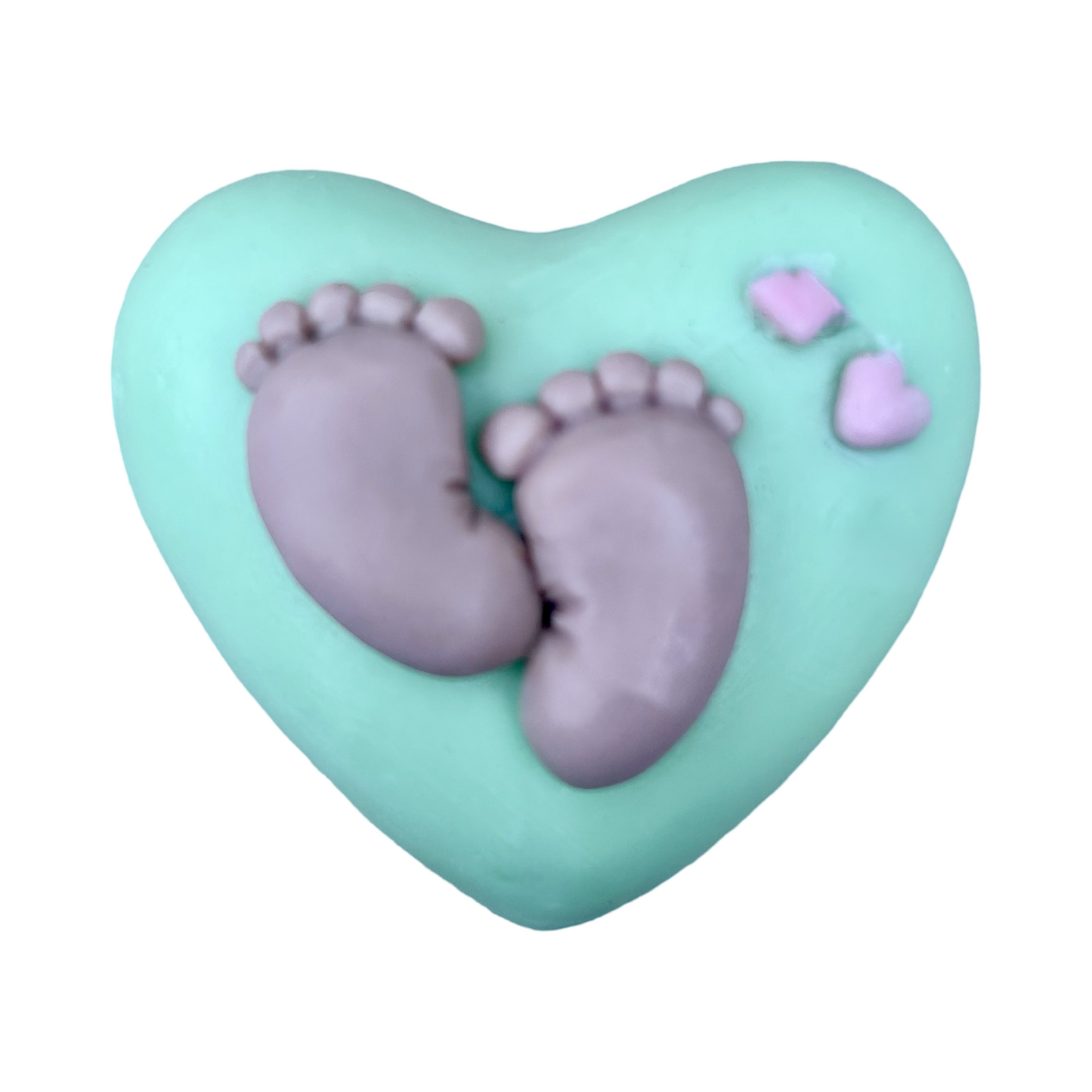 10 Heart Soaps with Newborn Feet for a GIrl Parrty Favors