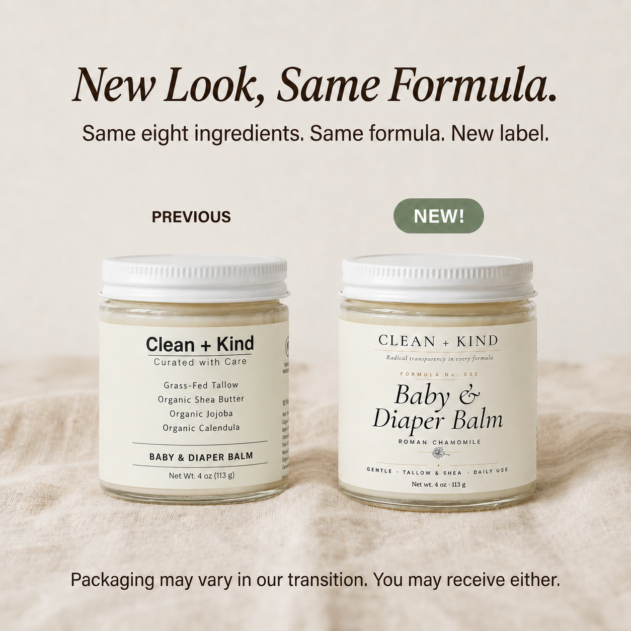Baby & Diaper Balm — Grass-Fed Tallow, Shea & Roman Chamomile, 4 oz