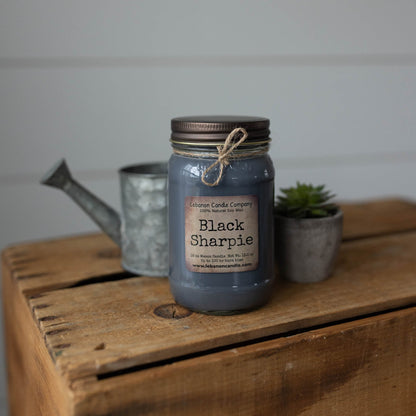 Black Sharpie Candle