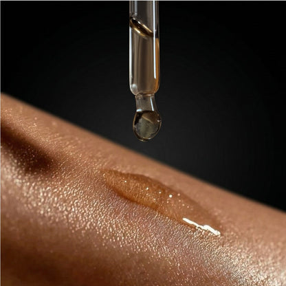 Black Obsidian Gemstone Body Oil — Protection & Grounding Shimmer Oil with Amber & Vanilla