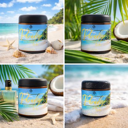 PARADISE – Luxury Fragrance Body Butter | Coconut, Vanilla & Amber Cologne Scent Hydrating Skin Butter | Cologne Butter