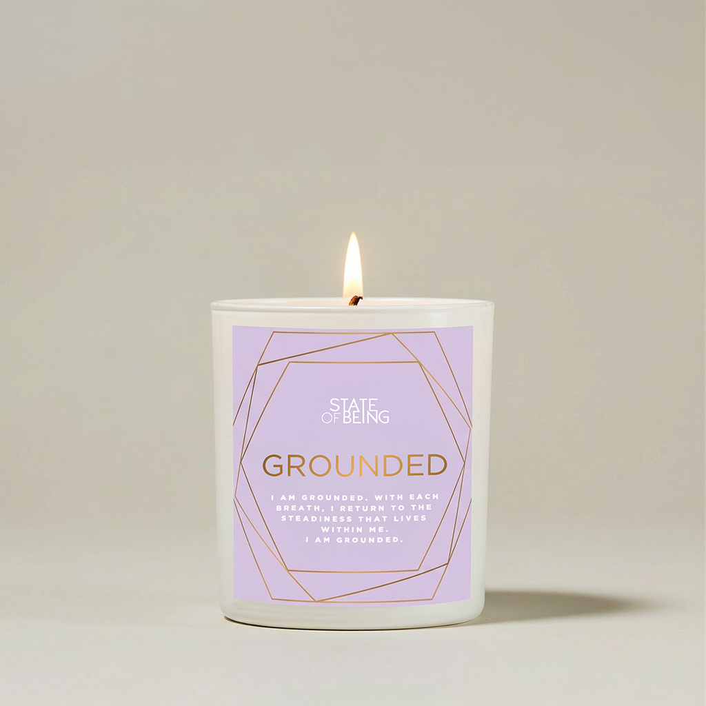 Grounded Affirmation Candle — Cedar & Amber | State of Being