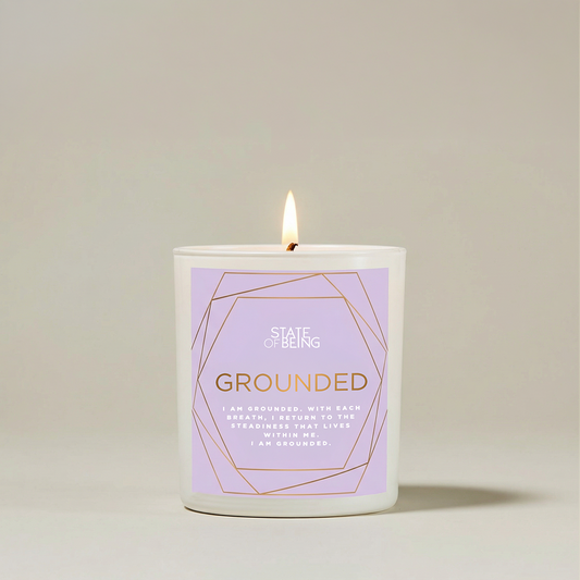 Grounded Affirmation Candle — Cedar & Amber | State of Being