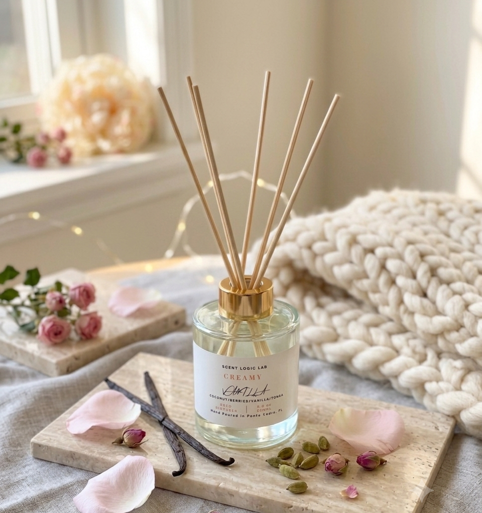 Creamy Vanilla Reed Diffuser | Warm, Gourmand Home Fragrance