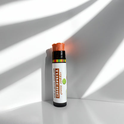 Turmeric Brightening Lip Balm Set - for Dark, Dry Lips (Plain, Copper, Raspberry)