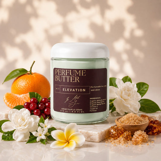 ELEVATION – The Luxury Body Butter Perfume | Floral Gardenia, Jasmine & Italian Mandarin Fragrance | Hydrating Skin Moisturizer | Sweet Elegant Long-Lasting Scent | Perfume Butter