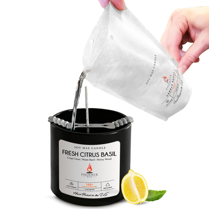 Fresh Citrus Basil - Candle-Making Kit + Jar