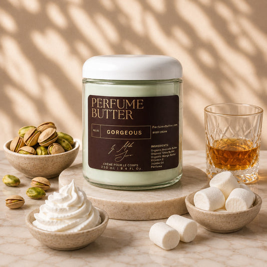 GORGEOUS – The Luxury Body Butter Perfume | Pistachio, Whipped Cream & Marshmallow Sweet Gourmand Fragrance | Deep Hydrating Skin Moisturizer | Warm Delicious Scent | Perfume Butter