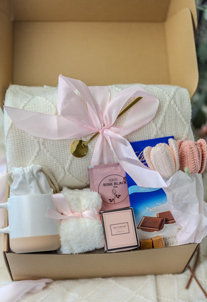 New Mom Care Package: Pink Box with Candle, Mama Mug & More - Ideal Baby Shower Gift