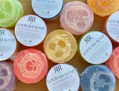 Loofah Soap Bar – Sunkissed Plum | Exfoliating Vegan Soap