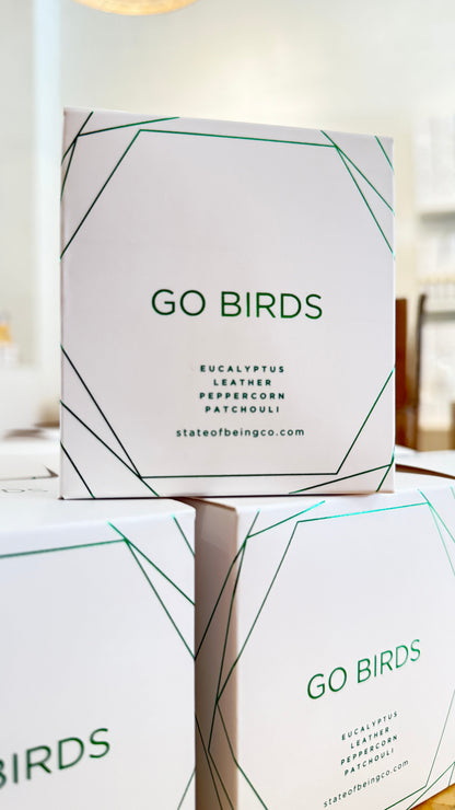 Go Birds Affirmation Candle | Eagles Gift | Patchouli & Eucalyptus