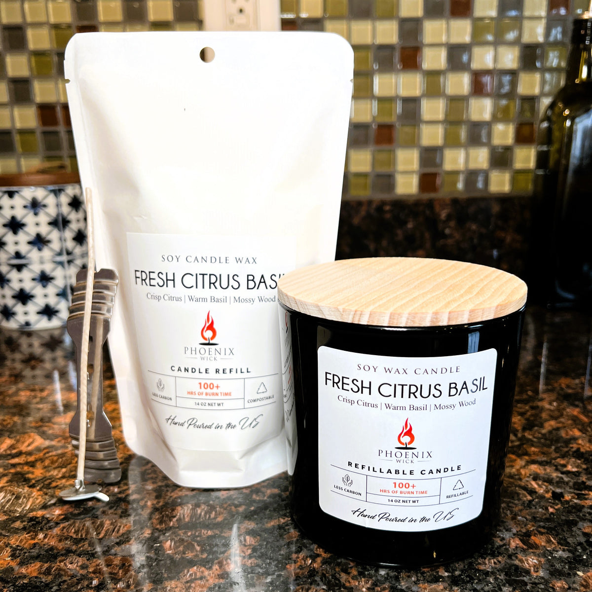 Fresh Citrus Basil - Candle-Making Kit + Jar