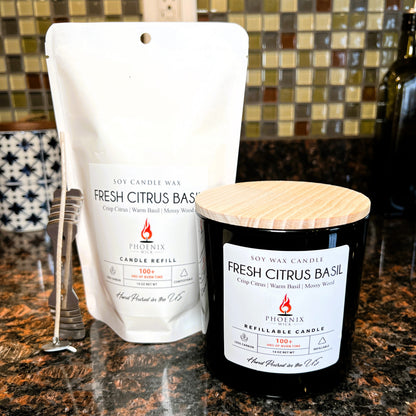 Fresh Citrus Basil - Candle-Making Kit + Jar