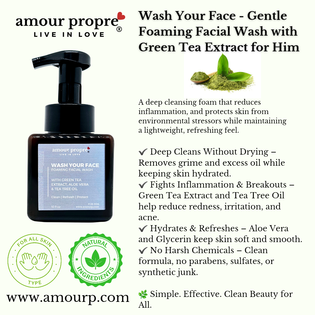 Wash Your Face - Gentle Foaming Facial Wash with Green Tea Extract for Him