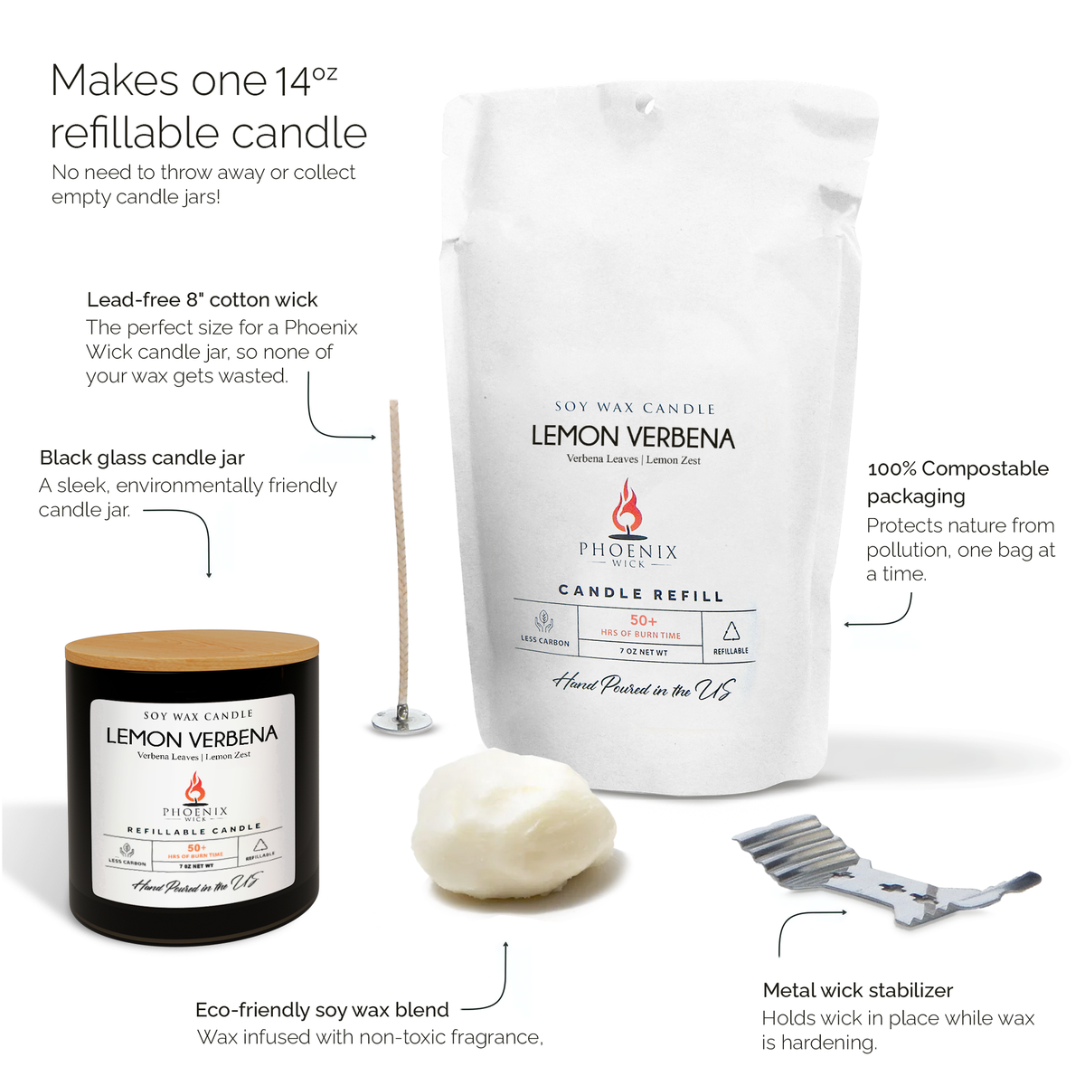 Lemon Verbena - Candle-Making Kit + Jar