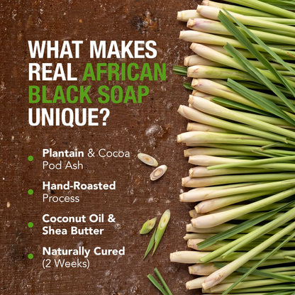100% African Black Soap - Lemongrass
