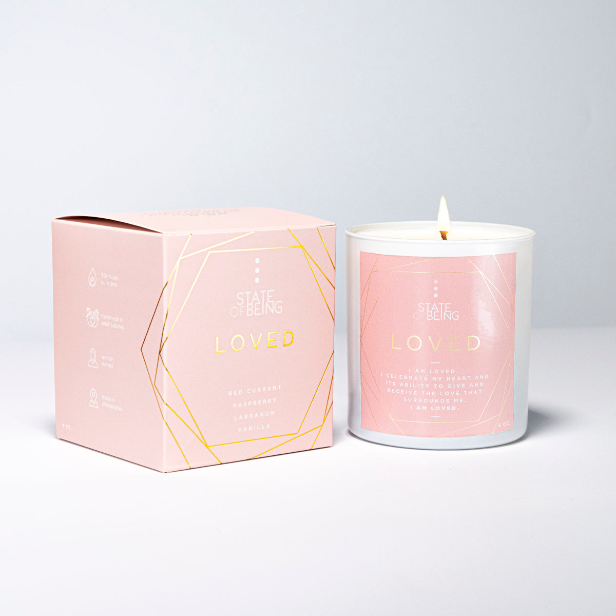 Loved Affirmation Candle | Vanilla & Raspberry