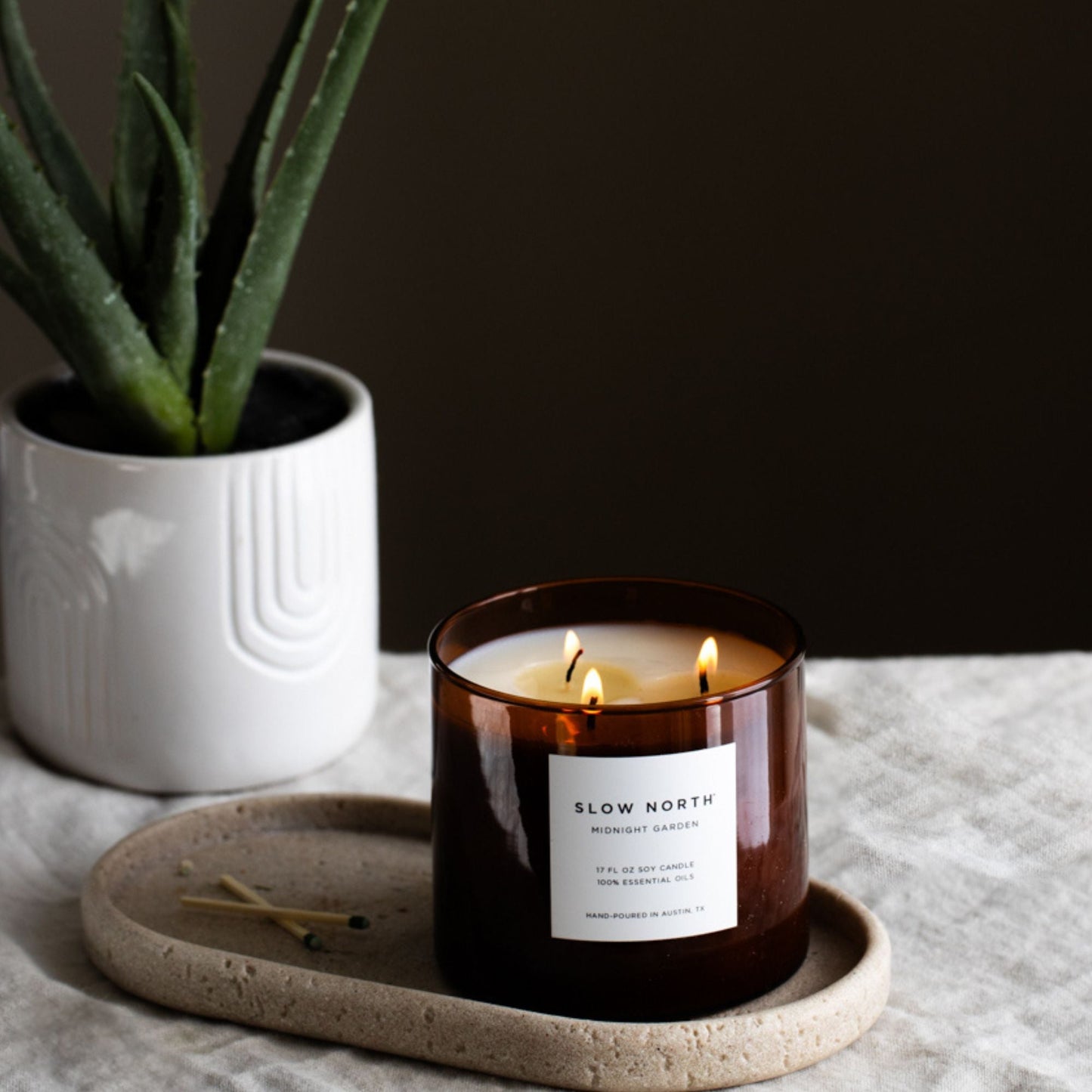 Midnight Garden (Lavender + Rosemary + Geranium) - Signature 3-Wick Candle