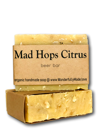 Mad Hops Citrus Luxury Soap Bar | Hops Beer Bar | Gift | Organic Shea Butter | Hand Wash Soap | Vegan | All Natural