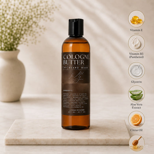 Cologne Butter Unscented Beard Wash for Men | Gentle Beard Cleanser for Daily Grooming & Hydration & Moisturizing