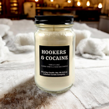 Hookers & Cocaine Funny Candle