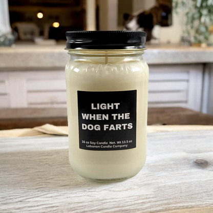 Light When The Dog Farts Funny Candle