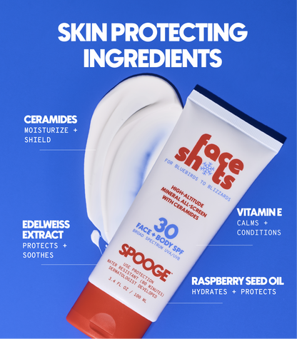 FACE SHOTS HIGH-ALTITUDE SUNSCREEN - FACE & BODY | SPF 30 3.4oz
