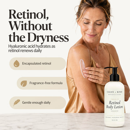 Retinol Body Lotion, 8 oz — Grass-Fed Tallow, Niacinamide, Shea, Jojoba, & Hyaluronic Acid