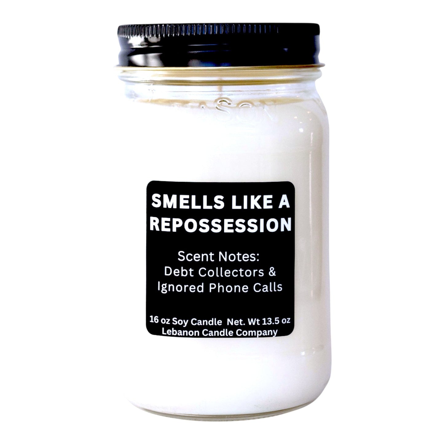Smells Like a Repossession Funny Candle