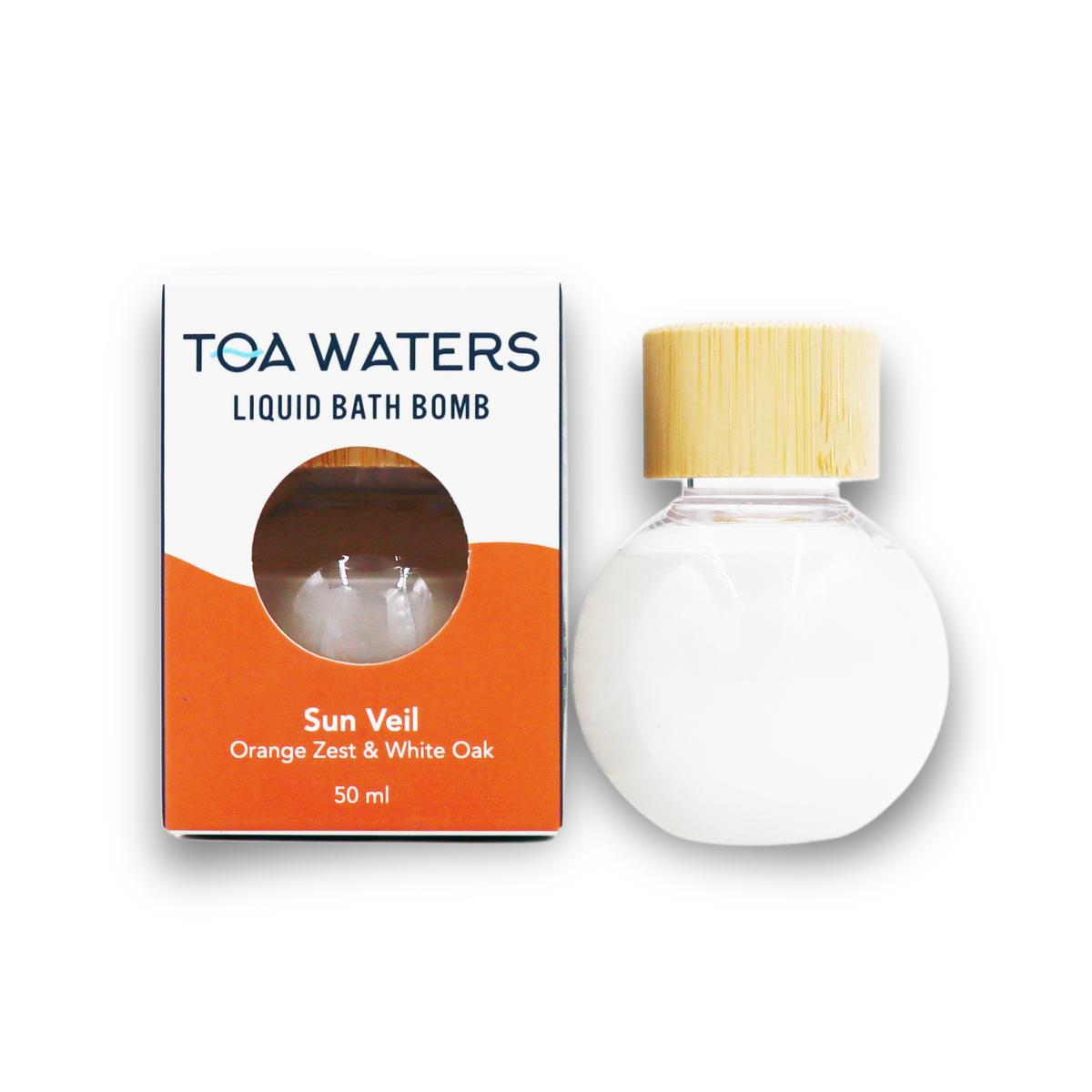 Sun Veil Liquid Bath Bomb - Orange Zest and White Oak