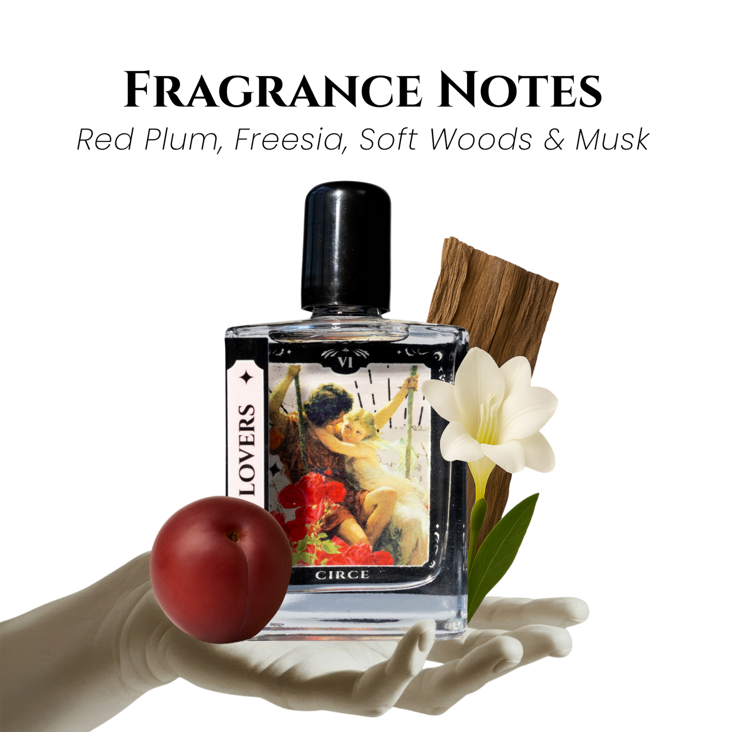 The Lovers Tarot Perfume Oil - 1.7 oz Roller | Wood, Freesia & Red Plum