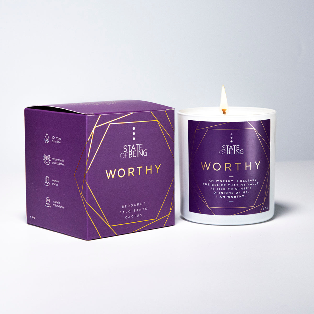 Worthy Affirmation Candle | Palo Santo & Bergamot