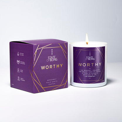 Worthy Affirmation Candle | Palo Santo & Bergamot