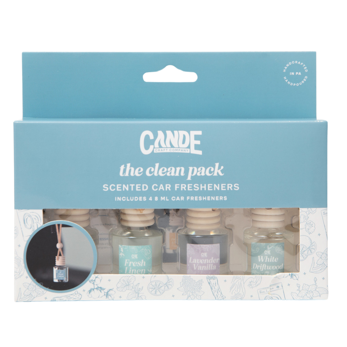 Clean 4 Pack Scented Car Fresheners Bundle