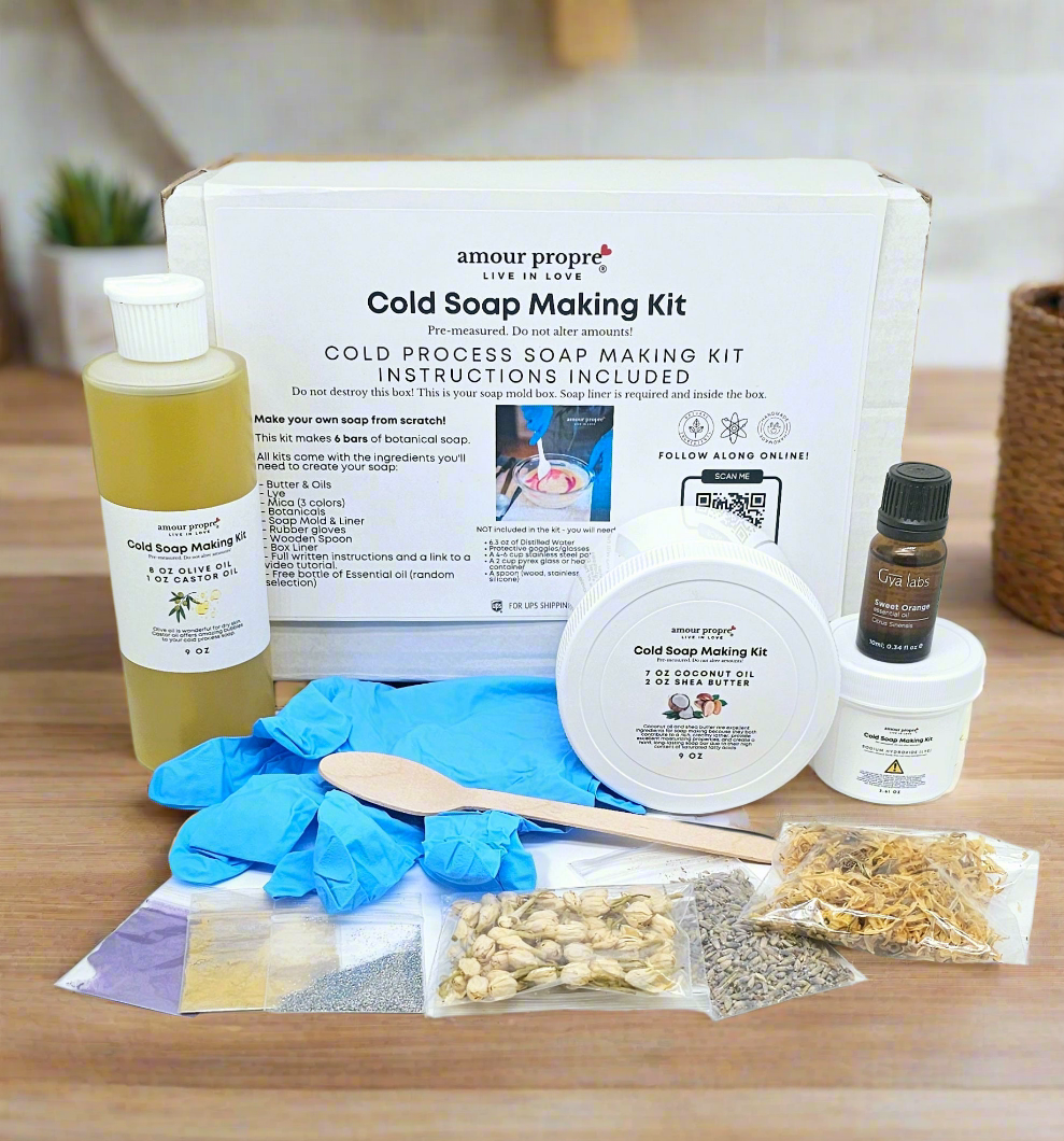 Amour Propre Cold Process Soap Making Kit | Create Your Own Luxurious Botanical Soap Bars!