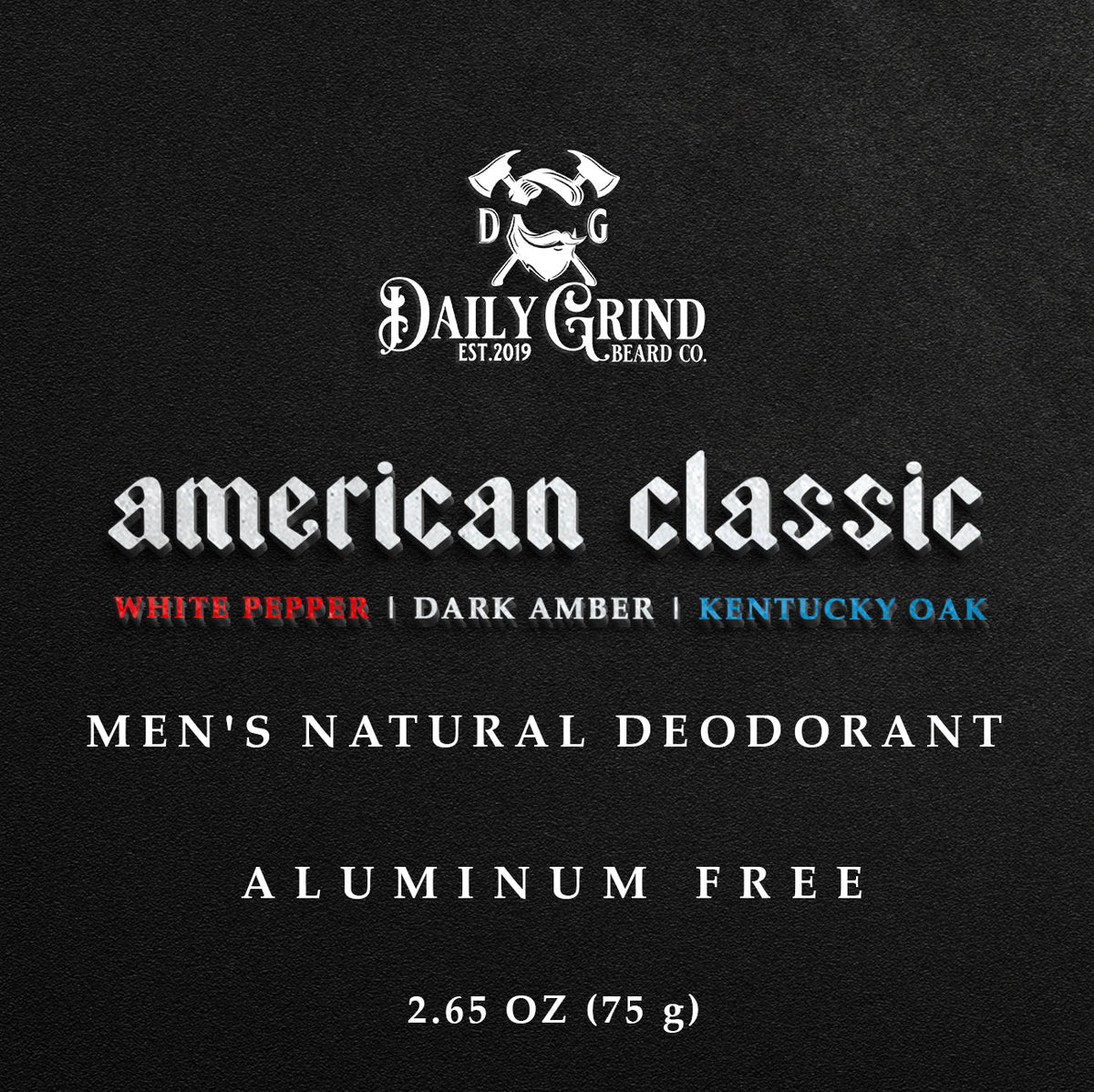 American Classic Natural Deodorant for Men - Pepper, Amber, Oak