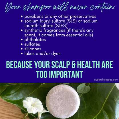 Natural Shampoo Bar Eucalyptus & Lime Essential Oils with Noni