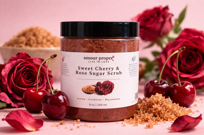 Sweet Cherry Almond & Rose Sugar Scrub - Body Polish and Moisturizer
