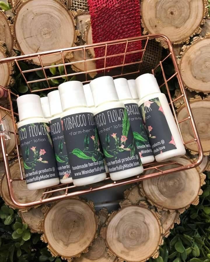 Tobacco Flower Lotion/Natural Preservative / herbal / hand lotion / Calendula / travel size lotion / novelty woman gift / handmade / organic