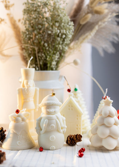 Festive Holiday Candle Set: Christmas Tree, Snowman, Nutcracker & More