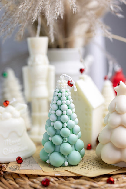 Bubble Christmas Tree Candle – Hand-Poured All-Natural Soy Wax – Holiday Decorative Gift Candle